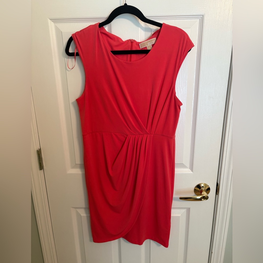 MICHAEL Michael Kors Orange Ruched Mini Dress